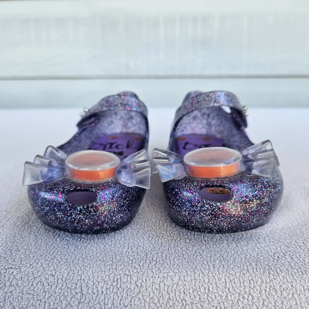 Mini Melissa Ultragirl Trick or Treat Halloween Mary Jane Purple Flats SZ 10